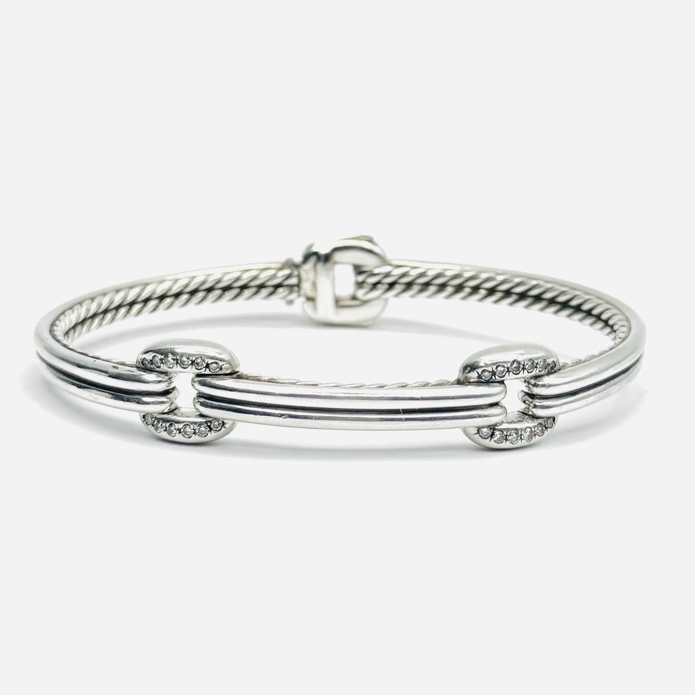 David Yurman Thoroughbred®️ Double Link Bracelet with Diamonds